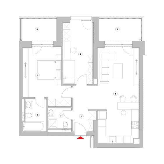 Apartament cu 3 camere - Tip 3H - 13