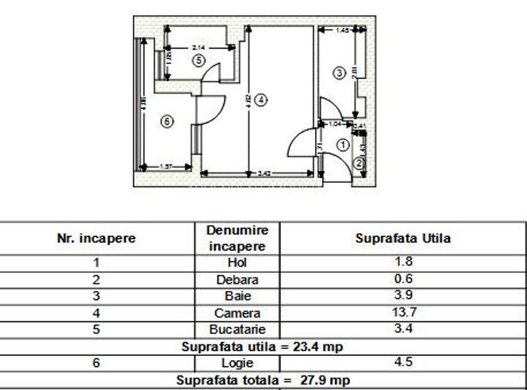 Garsoniera urbana,potential apreciabil,in bloc apartamente,Central,Brasov - 6