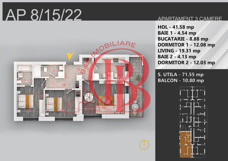 3 camere decomandat bloc boutique 7min STB Bratarii - 1