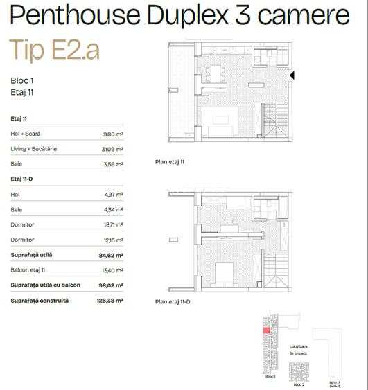 PRIMA ASTERA | FAZA I Penthouse cu 3 camere tip E2 - 1