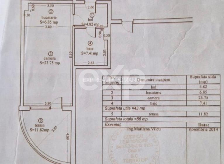 Vanzare garsoniera Isaran, 44 mp, 98900 Euro, etaj 8. - 8