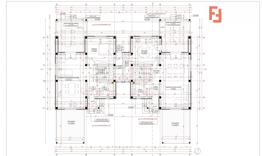 Duplex cu 5 camere, despartit prin camera tehnica - 365 mp teren - 10