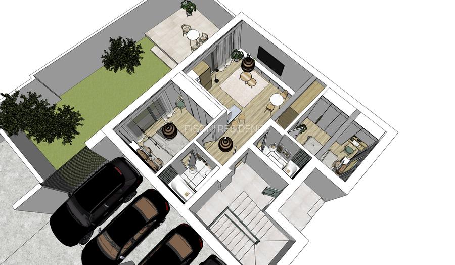 Apartament  3 camere cu grădină, loc de parcare - Plevnei,  Str. Pisoni - 1