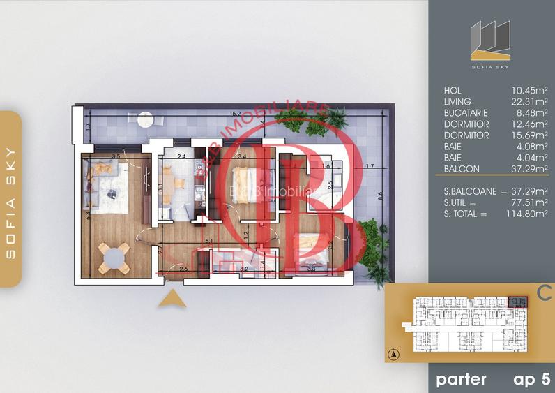 Finalizat-3 camere-2 bai-Terasa 37mp-7min Metrou N. Teclu - 1