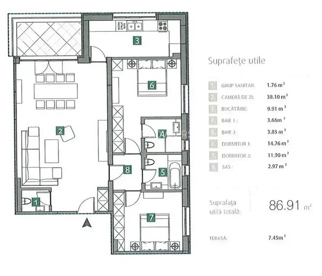 Apartament 3 Camere Lux Vedere Lac Metrou 8 Minute Comision 0 - 6
