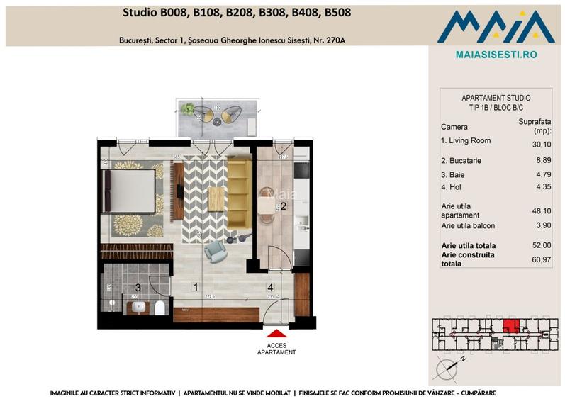 STUDIO BANEASA | MAIA | LANGA METROU STRAULESTI | FINISAJE PREMIUM - 6