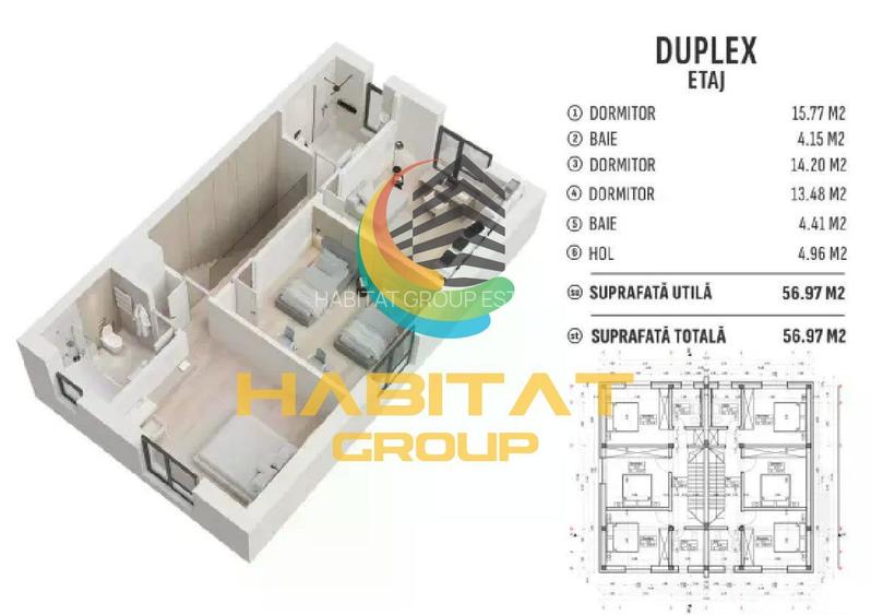 Pallady vila tip DUPLEX  4 camere 101 mp GATA DE MUTARE - 3