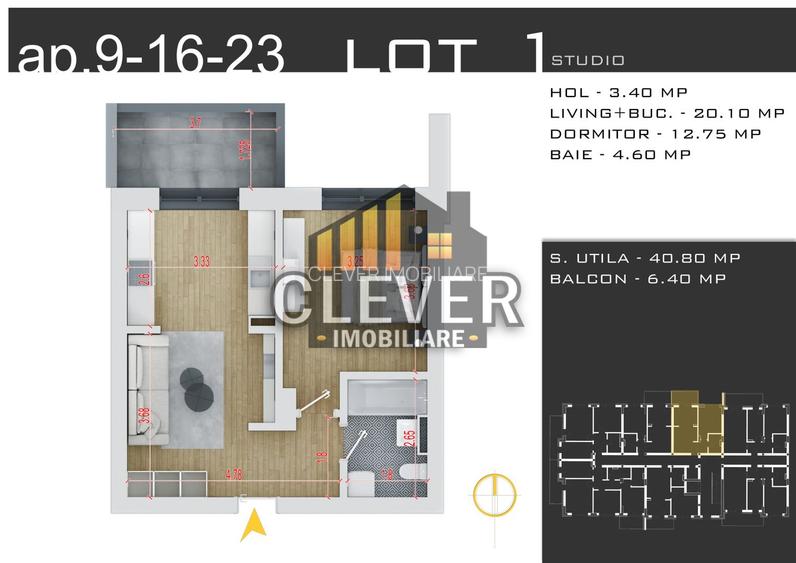 Studio 2 camere, Promo Parcare și Finisaje la Alegere, Pallady - 1