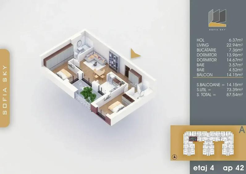 TVA 9% Apartament 3 Camere Open Space Metrou 7 Min Th. Pallady Sect. 3 - 5