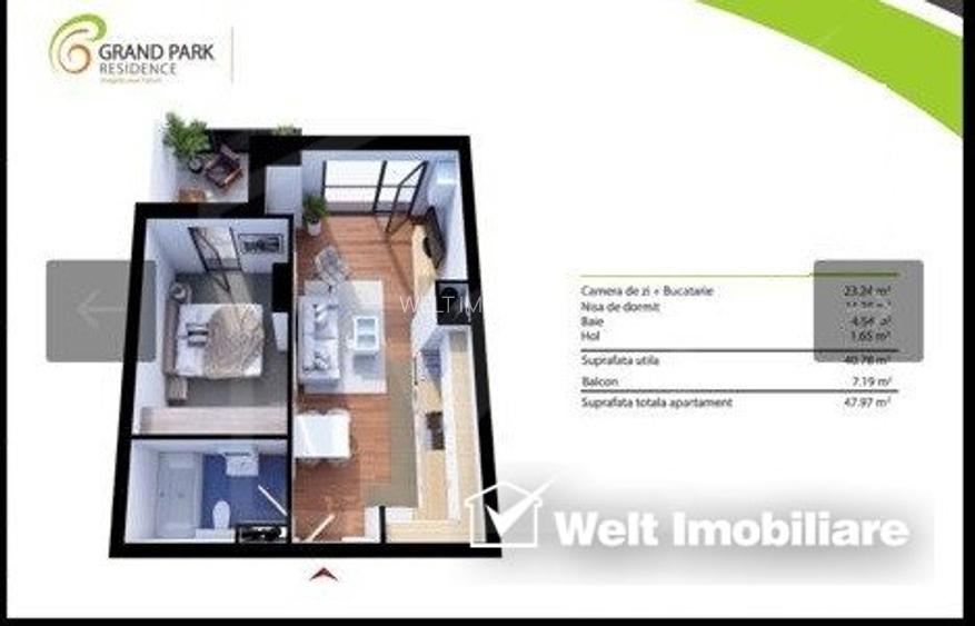 Apartament cu 2 camere, in Gheorgheni, ansamblu Grand Park Residence - 10