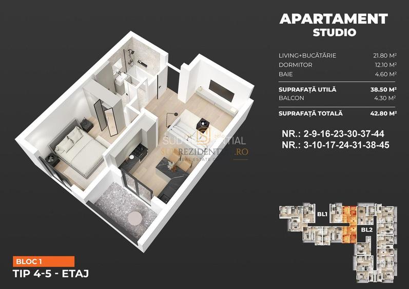 Apartament 2 camere de vanzare, modern, acces facil la metrou, Popesti - 1