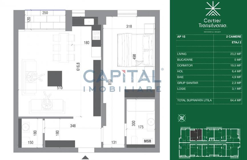 Comision 0% ! Apartament 2 camere - Etaj 2- zona Noua - 6