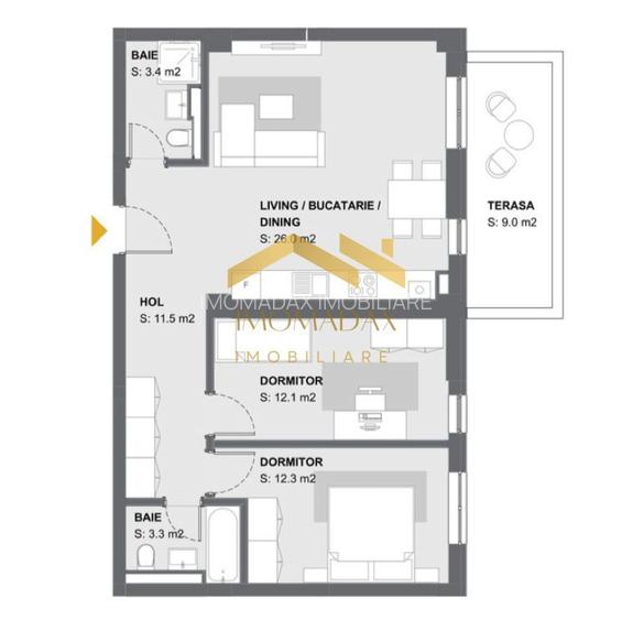 Aradului-3 Camere-2 Băi - 17