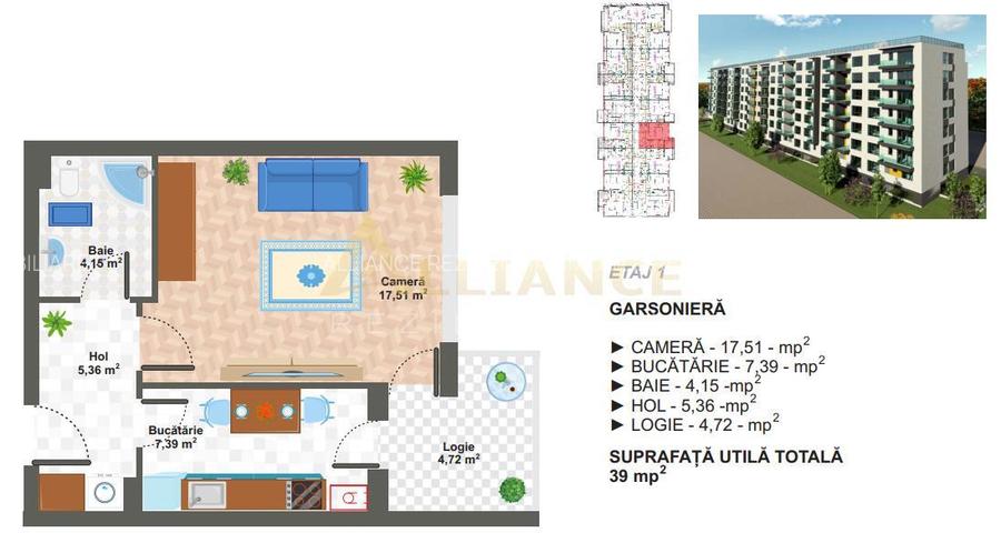 Berceni Aparatorii Patriei Garsoniera 12 min metrou - 17