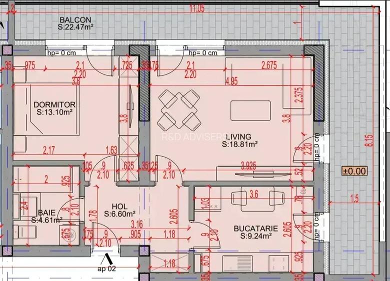 2 camere cu balcon pe două laturi - 9