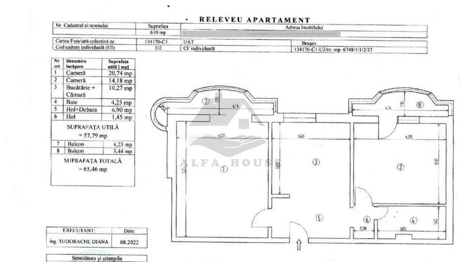 Racadau - Apartament cu doua camere, 58 mp + doua balcoane (7.6 mp) - 5