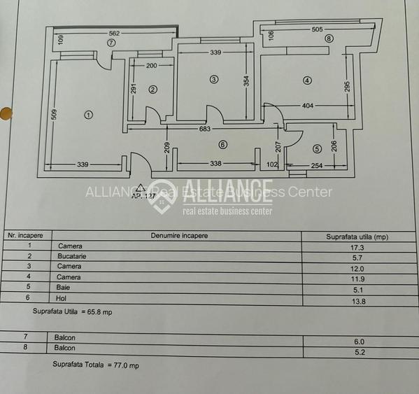 Tomis Nord Ciresica (C0D06) apartament 3 camere 68 mp - 10