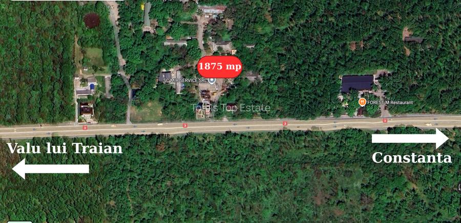 Teren in mijlocul padurii Valu lui Traian 1875 mp si cladire 450 mp hala - 2