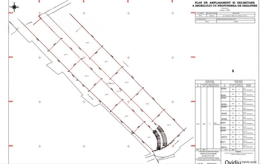 Teren intravilan,8800mp,terenul are 12 parcele, Chinteni - 8