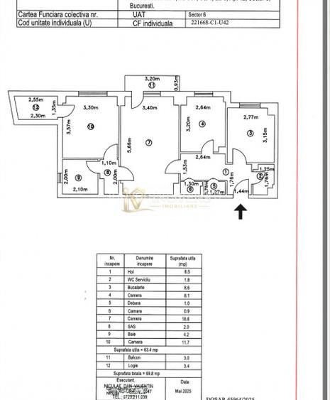 3 camere | Dr Taberei – Vlădeasa | 63 mp | Etaj 3 | Bloc reabilitat - 8
