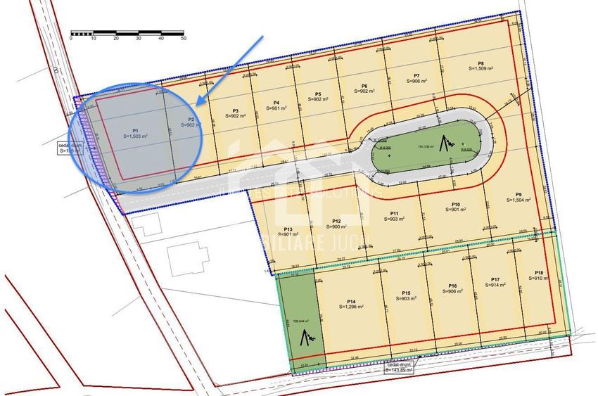 Teren INT construcție duplex / case cuplate 1503 mp - Jucu de Sus - 1