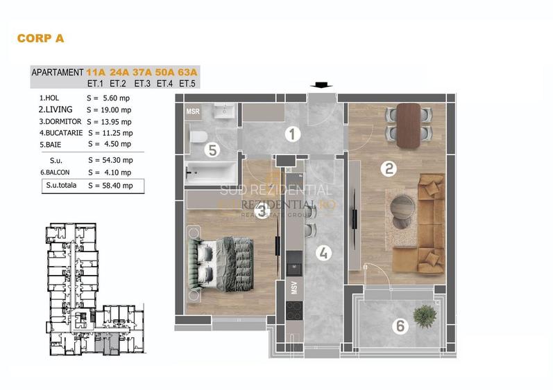 Apartament 2 camere, decomandat, zona Brancoveanu-Grand Arena Mall - 1