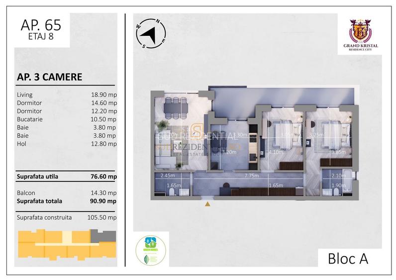 Apartament 3 camere - Grand Kristal Residence - Berceni, Sector 4 - 1
