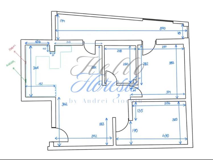 Apartament 3 camere 64mp, curte 120mp zona Subcetate - 15