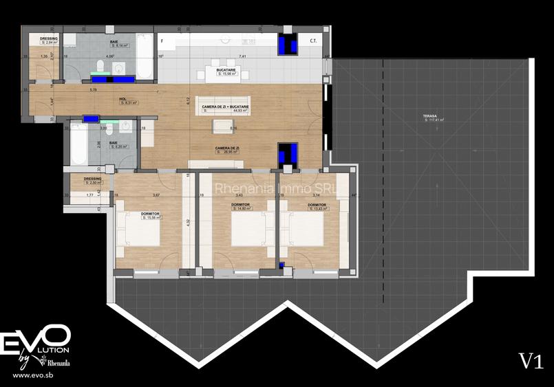 PENTHOUSE 4 CAMERE | 117 MP TERASĂ | SHOPPING CITY SIBIU | Evolution Apartments - 5