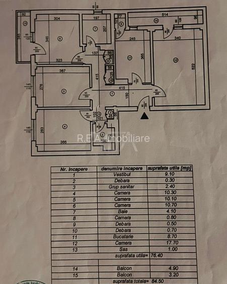 4 camere Timpuri Noi decomandat,centrală,parcare,an 1986,metrou,84 mp - 18
