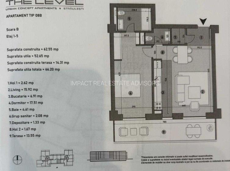 Apartament 2 camere  The Level |  Piata presei libere |  Parcare subterana - 13