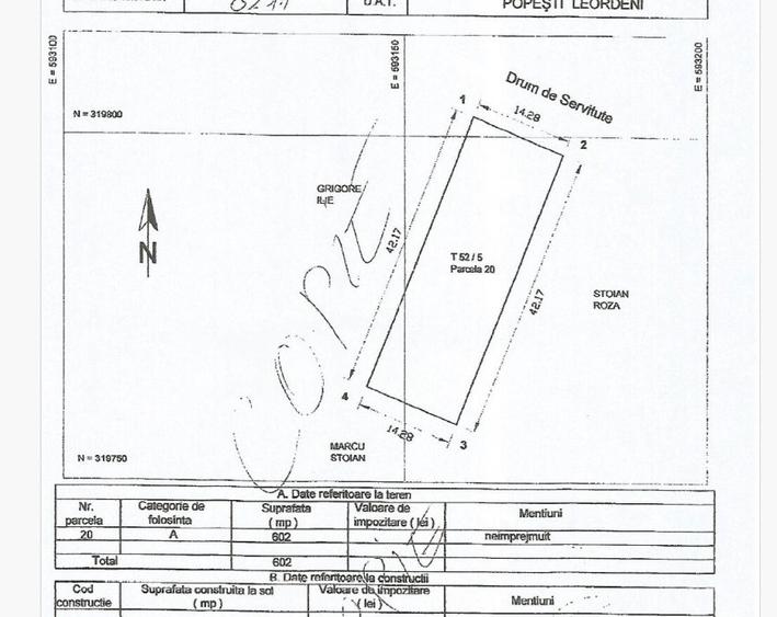 Teren Popesti-Leordeni - Intravilan - 602 mp - deschidere 14 m - Str. Sfanta Agn - 5