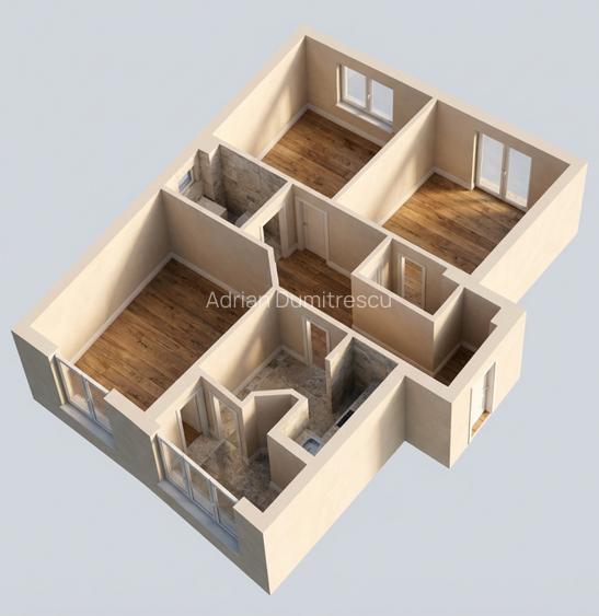 Stefanestii de Jos, 3 camere 70 mp,2 bai,centrala proprie,etaj 1/2,Comision 0% - 16