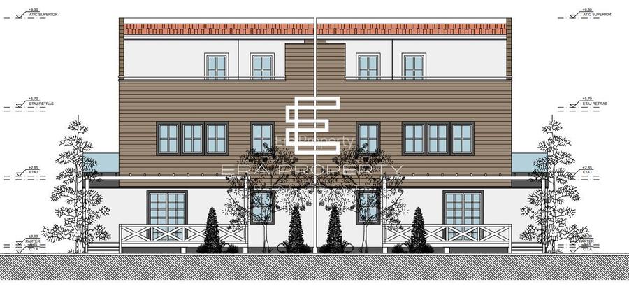 Casă modernă în Sibiu – etaj retras, terase -teren 213 mp - 2