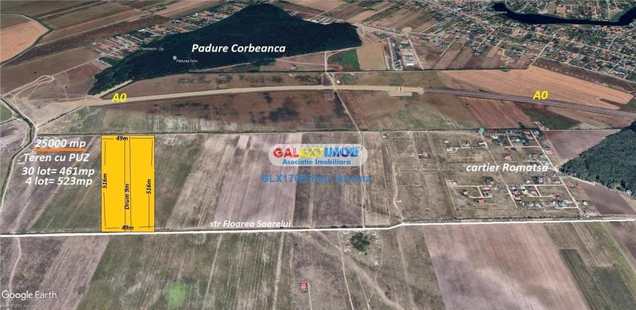 Teren 25000 mp Corbeanca str Floarea Soarelui cu PUZ Lotizat - 5
