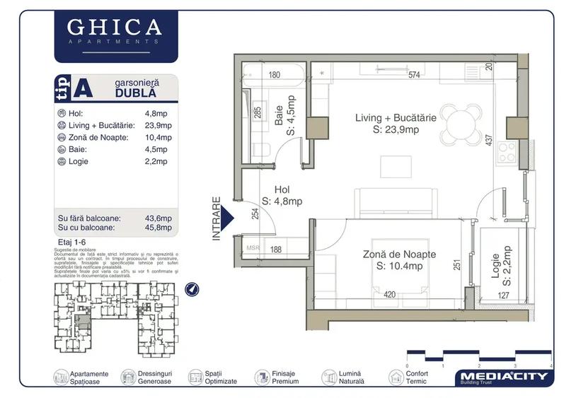 2 camere, ansamblu nou, Ghica Apartments - faza ll