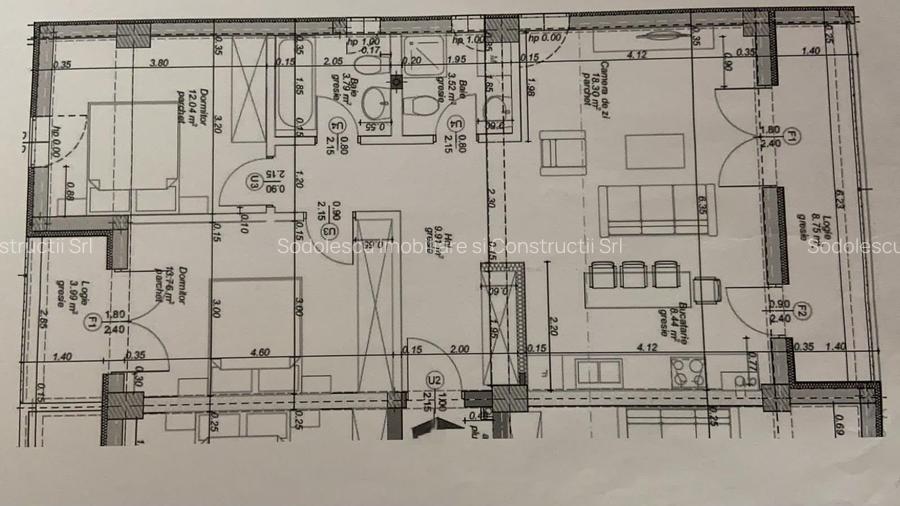 Apartament cu 3 camere, 2 bai si loc de parcare - 7