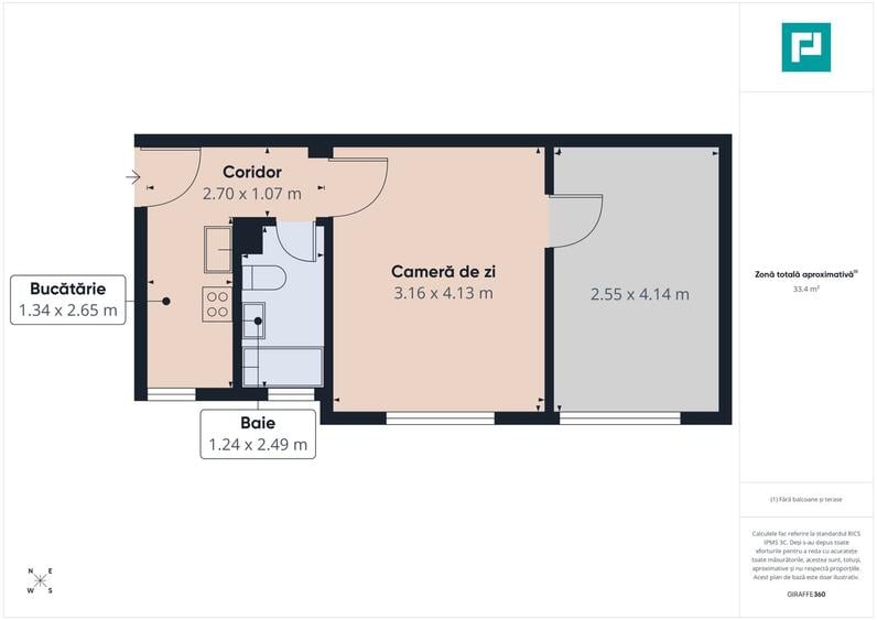 2 camere Rogerius, 33 mp, disponibil imediat