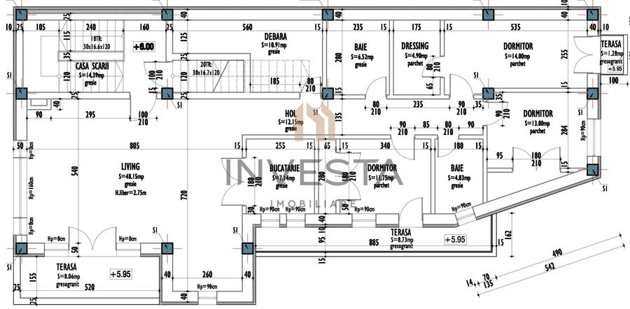 Apartament 4 camere, 148 mp, 2 garaje, Zorilor, zona Ciresilor - 1