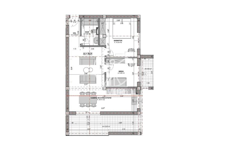 Ap. finisat la cheie - 3 camere , terasa 16.52 mp - loc parcare inclus