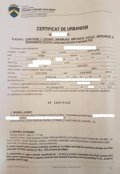 Teren constructie P+M, Sura Mare- Hamba, 717mp, utilitati