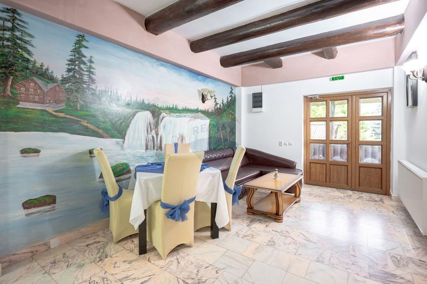 Cabană turistică, 12 camere cu restaurant, bucătărie + sală evenimente