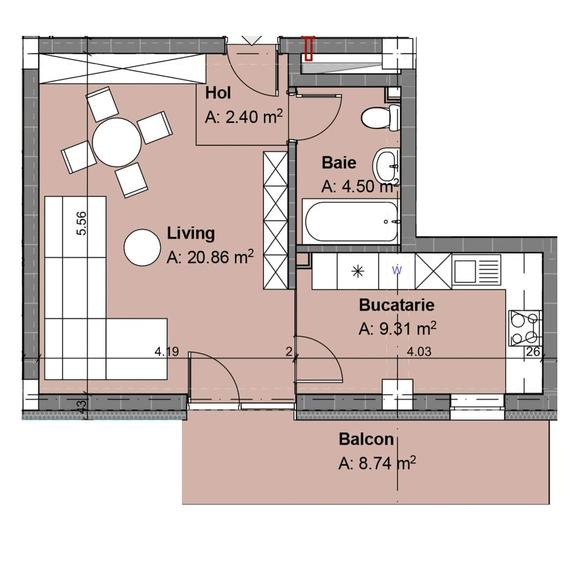Apartament 2 camere de vanzare Bucium