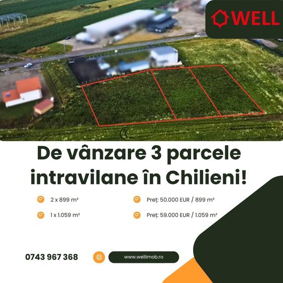 Terenuri intravilane de vânzare în Chilieni!
