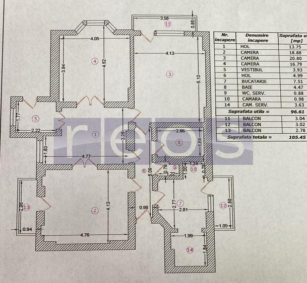 VANZARE APARTAMENT VILA BOEM 3 CAMERE 2 BAI CENTRALA PROPRIE CALEA CALARASI - 16