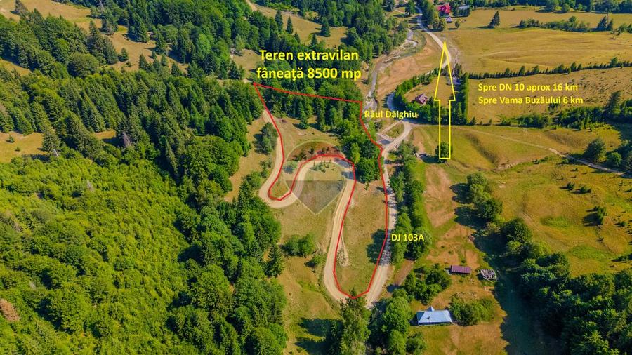 Teren 8500 mp, Valea Dălghiului - Vama Buzăului - vedere către Ciucaș