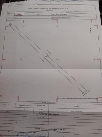 Teren Lehliu Gara sat Buzoieni deschidere sosea 20m/ capăt opus 23m pârâu