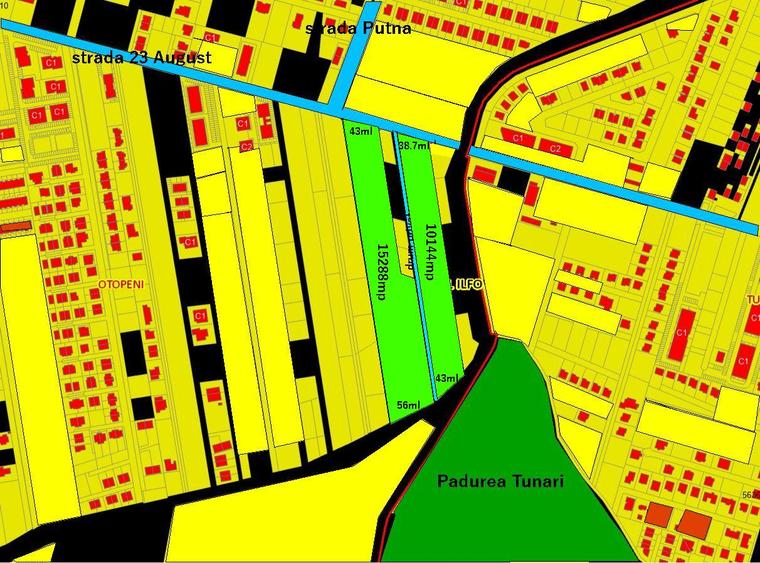 Teren intrav. S.totala 25432mp(15288mp+10144mp)82ml desch.la DJ -str 23 august !