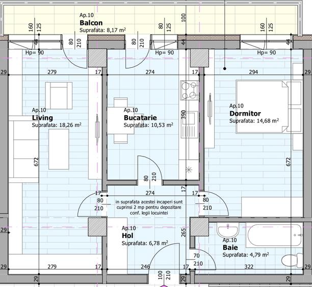 Apartament 2 camere decomandat, 63 mp, Panoramic Galata, bloc NOU