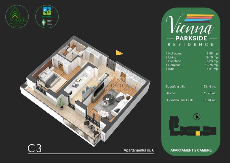 Apartament 2 camere,finisaje premium, bloc nou, parc Tudor Arghezi - 1